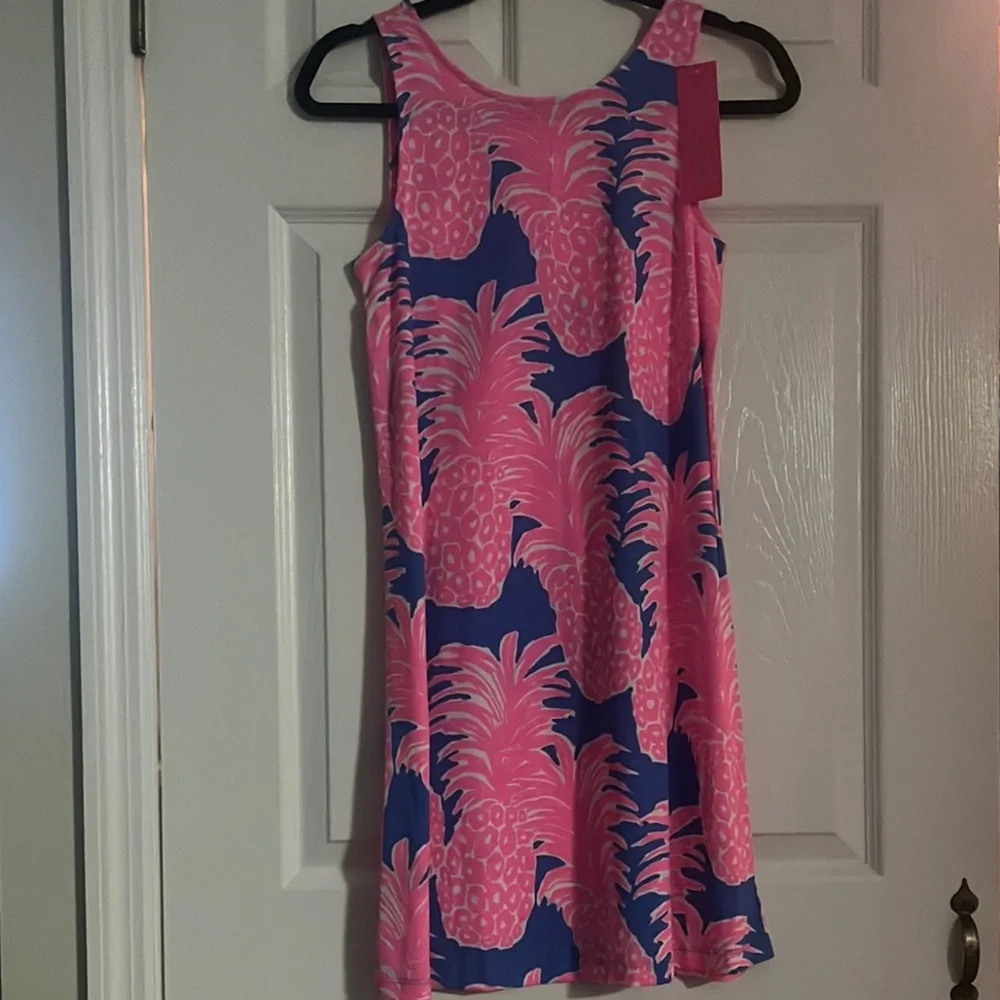 Lilly Pulitzer Pink and Blue Pineapple Mini Dress - Picture 3 of 8